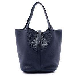 Hermès Blue Clemence Picotin Lock 22 Bleu Bleu Marine