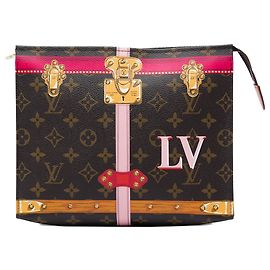 Louis Vuitton Brown Monogram Summer Trunks Toiletry Pouch 26 Brown