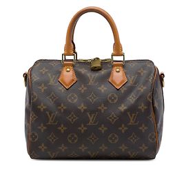 Louis Vuitton Brown Monogram Speedy Bandouliere 25 Marron