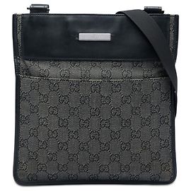 Bolsa tiracolo Gucci em denim GG cinza Marrom Cinza antracite