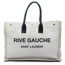 Saint Laurent Beige Large Canvas Rive Gauche Tote Beige