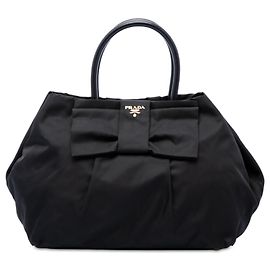 Prada Black Tessuto Fiocco Bow Handbag Black
