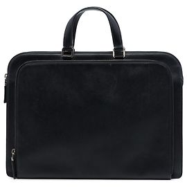 Prada Cartella da viaggio in pelle Saffiano nera con tasca frontale con zip Nero