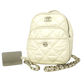 Chanel Neige Backpack in White Nylon White