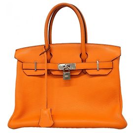 Hermès Sac à main Hermes Birkin 30 en cuir Togo Orange Orange