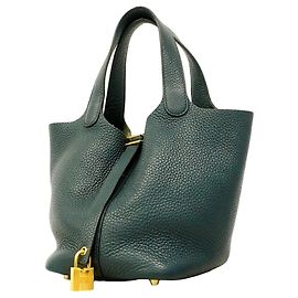 Hermès Bolsa Hermes Picotin Lock PM em Verde Verde