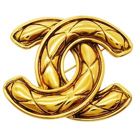 Chanel Gold Plated Brooch Golden