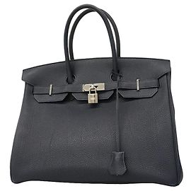 Hermès Hermes Birkin 35 Handbag in Blue Nuit Blue