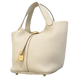 Hermès Bolsa Hermes Picotin Lock MM Bege