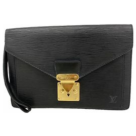 Louis Vuitton Epi Leather Clutch Bag Black