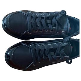 Prada Leather and Nylon Sneakers in Black Black