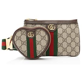 Cinto bolsa utility Gucci GG Supreme Ophidia - Size 34 / 85 Marrom Bege
