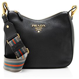 Prada Vitello Phenix Small Messenger Negro