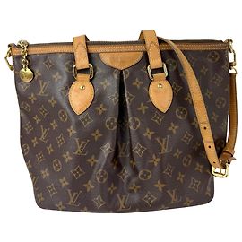 Bolsa de mão e ombro Louis Vuitton Palermo PM Monogram Marrom