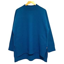 Jil Sander Wool Pullover Knit Blue