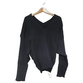 Autre Marque Plage Rib V Neck Pullover Knit Black