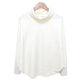 Autre Marque DES PRES Knit Combination Turtleneck Pullover White