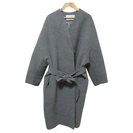 Autre Marque AP STUDIO collarless wool coat Brown