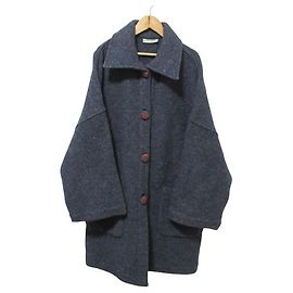 Autre Marque Missoni Wool Single Breasted Coat Blue Navy blue
