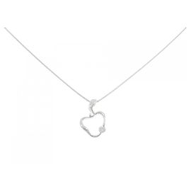 Autre Marque Collar de oro blanco K14 y diamantes Plata