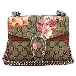 Bolsa de Ombro 2way Gucci Dionysus GG Supreme Flora em Couro Marrom