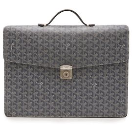 Goyard Chevron Coated Canvas Briefcase Brown Other