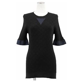Prenda de punto de algodón Matelassé Chanel Negro