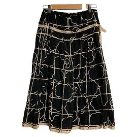 Autre Marque Saia de algodão com estampado de camélia Ingeborg Preto