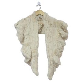 Autre Marque ESTNATION Rabbit Fur Stole Beige