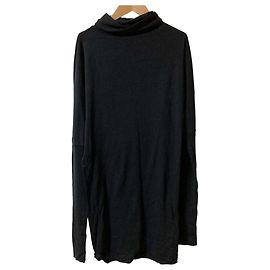 Rick Owens LILIES Angora Blend Turtleneck Long Knit Top Black