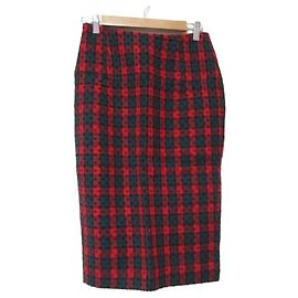 Autre Marque LE CIEL BLEU Checked Wool Skirt Red
