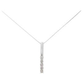 Autre Marque Colar de ouro branco Au750 e diamantes Prata
