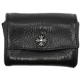 Chrome Hearts TINY WALLET Monedero de cuero Negro
