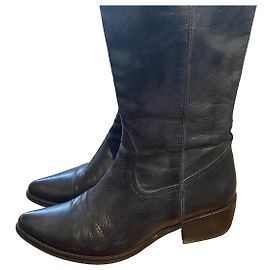 Autre Marque Muratti Lederstiefel Schwarz Schwarz