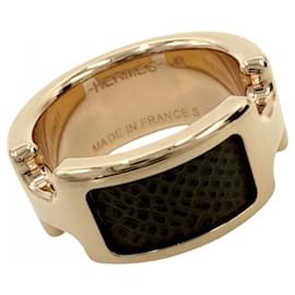 Hermès Bague Hermes Olympe PM pour femme Marron Rose Blanc
