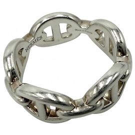 Hermès Hermes Chaine d'Ancre Enchainée Ring in Sterling Silver Silvery