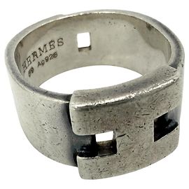 Hermès Anillo Hermes Hercules en Plata 925 Plata