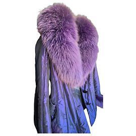 Autre Marque Casaco Martylo roxo com insertos de pele de raposa Roxo escuro
