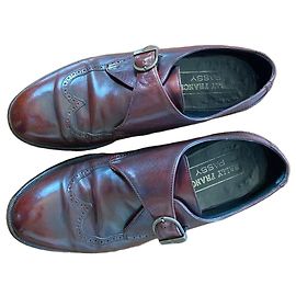 Bally Brown Leather Monk Strap Shoes Brown