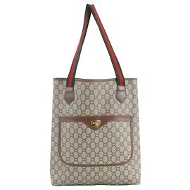 Sac cabas en cuir Gucci Old Sherry Line GG Plus Marron