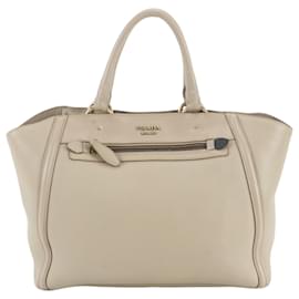 Prada Beige Leather Tote Bag Beige