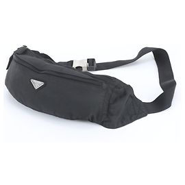 Bolsa de corpo Prada em nylon Tessuto com logótipo triangular Preto
