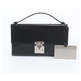 Sac pochette Louis Vuitton Monogram Mini Glacé Anouchka MM Noir