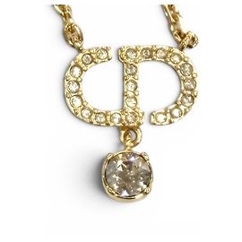 Collana Petit CD con strass Christian Dior D'oro