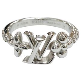 Louis Vuitton Ring mit Strass-Band Silber