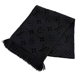Stole à franges Monogram Louis Vuitton Noir