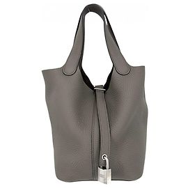 Hermès Bolsa Hermes Picotin Lock PM Marrom