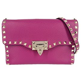 Bolsa de ombro em couro rosa Valentino Garavani Rosa