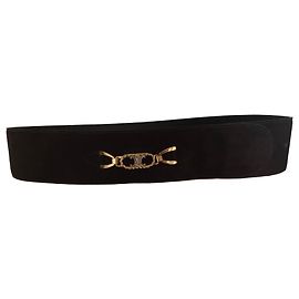Ceinture Céline Triomphe large en daim marron Marron