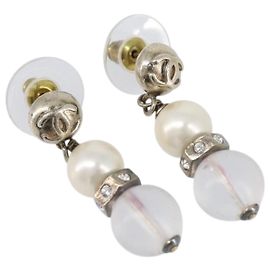 CHANEL Pierce Metal Silver CC Auth 198814A Argento